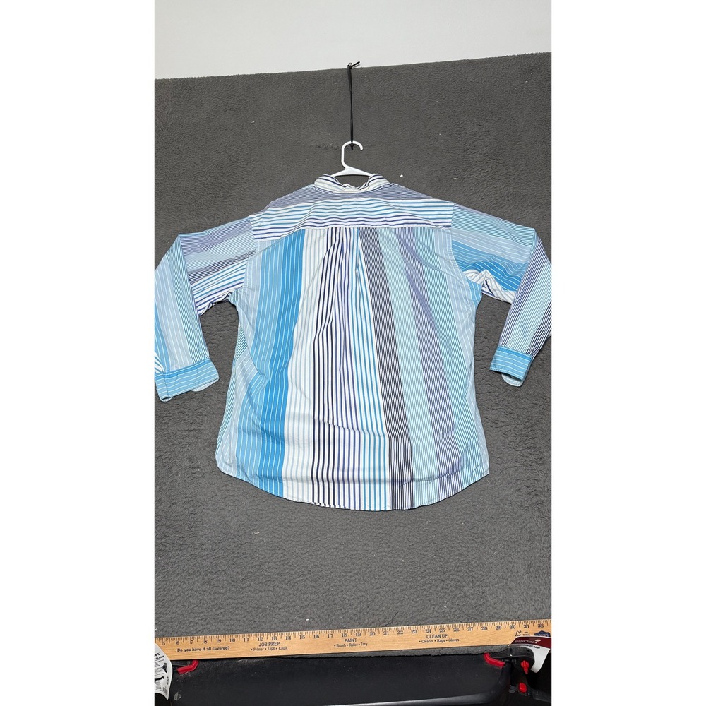 Brooks‎ Brothers Striped Button Down Shirt Preppy Blue Cotton Mens L - Picture 7 of 8